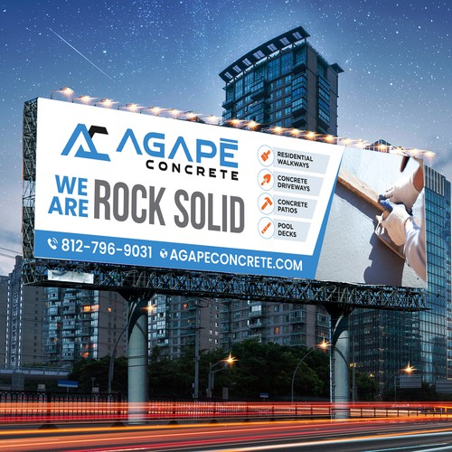 AN AMAZING CONCRETE COMPANY BILLBOARD NEEDED Aprox 14’ tall and 48’ wide Design by Sketch Media™