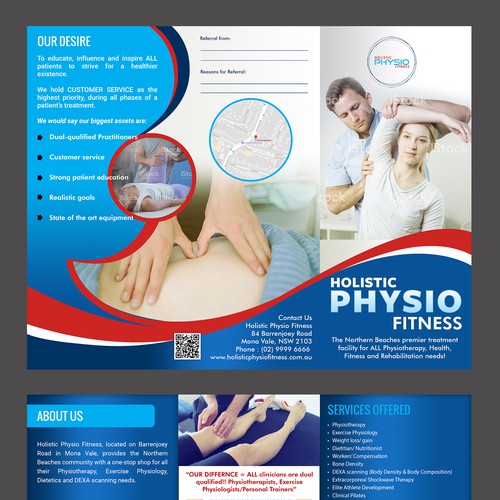 Physiotherapy clinic needs professional pamphlet Réalisé par Soma123