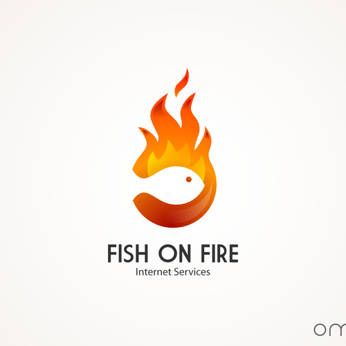 Fish on Fire - Internet Services Logo Design by H. Marxen