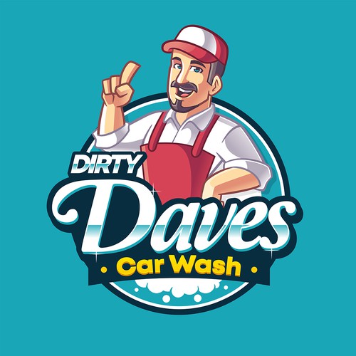 Car Wash Mascot with Logo Design von Wiwitjaya