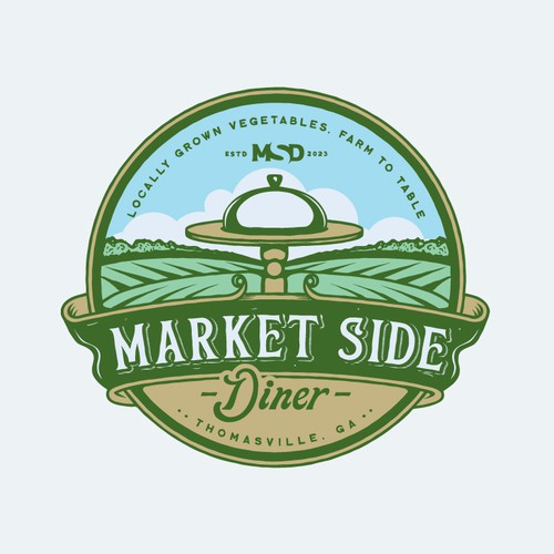 Vintage Farmers Market restaurant logo in South Georgia Design by honeyjar