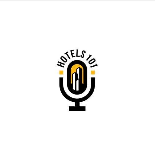 Create a logo for a podcast called - Hotels 101 - incorporate a hotel in the logo Design by Congrats!