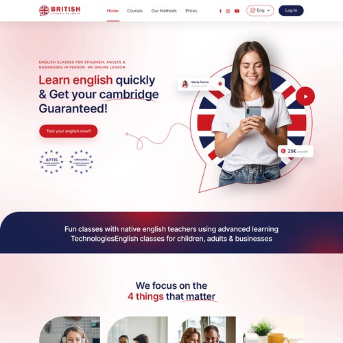 English Academy Website Design by MercClass