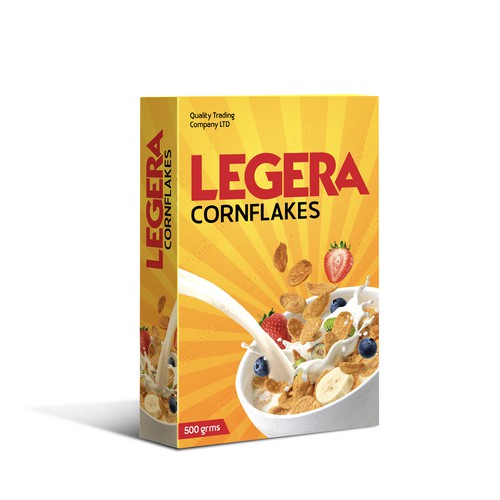 Premium cereal breakfast packaging (Corn Flakes) Design by sougatacreative