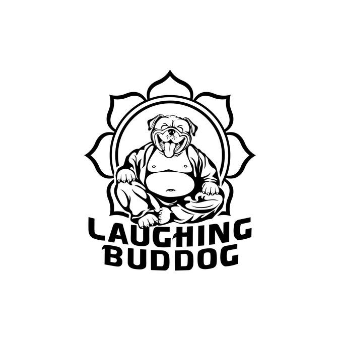 Create a fun dog version of the laughing buddha for Laughing Buddhog