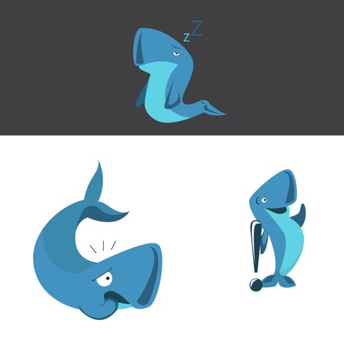 Create a fun Whale-Mascot for my Website about Mobile Phones Design by Medinart91