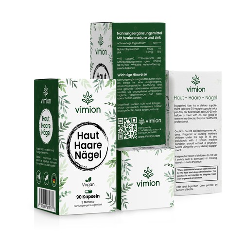 Packaging design for a German brand of high-quality food supplements Design by Designlifelk