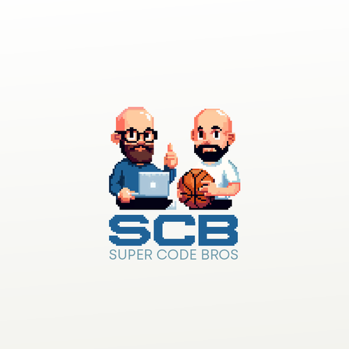 Pixel Art Logo for Super Code Bros Design by Eyvindr
