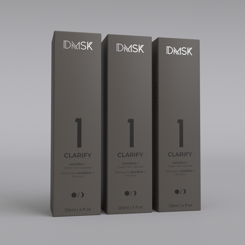 Luxury, high-end product box design for facial cleanser. Design by Tamara.D