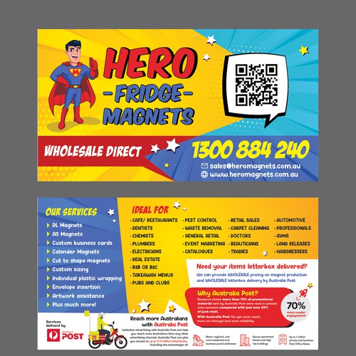 Design di Hero Fridge Magnets Call to action Super DL flyer 240mm x 130mm di Krishna Arts