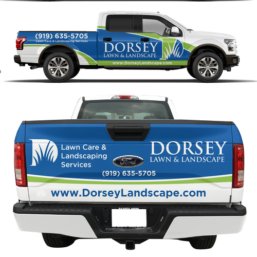 Lawn Care Truck Wrap Design - Ford F150 Crew Cab Design by theANUNGs