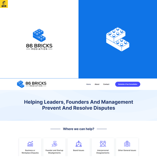 Lego-style bricks logo for Mediation and Coaching Business Design réalisé par AZS