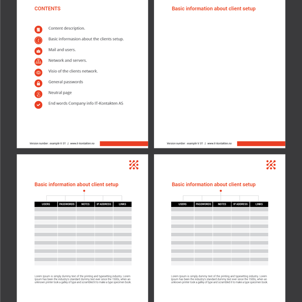 Documentation Template for IT systems and companys