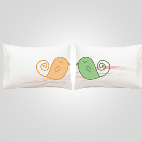 Looking for a creative pillowcase set design "Love Birds" デザイン by brainjunkies