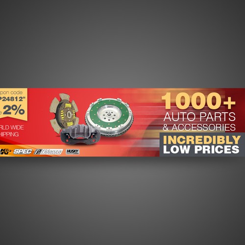 Home page banner design for automotive aftermarket parts store Banner