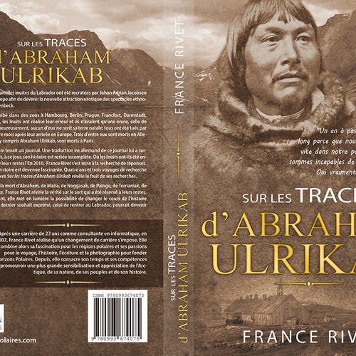 Book cover - True story of eight Inuit who died in Europe in 1880 while being exhibited in zoos Design by : Elementi.studio
