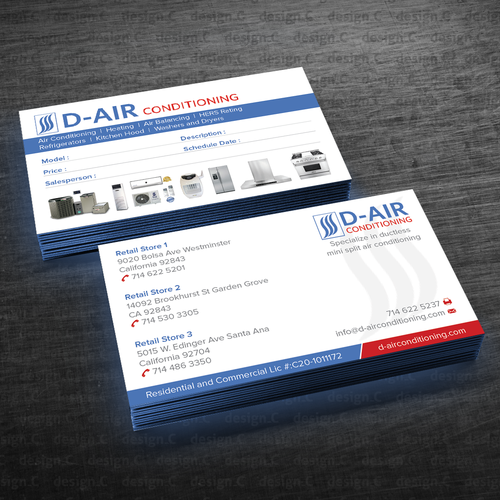 Design A Business Card For An Air Conditioning Company Business Card 