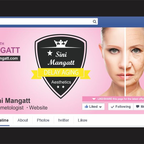 コンペ「Create an attractive minimalist facebook cover page for a cosmetologist」のデザイン by CREATIVE NINJA ✅さん 