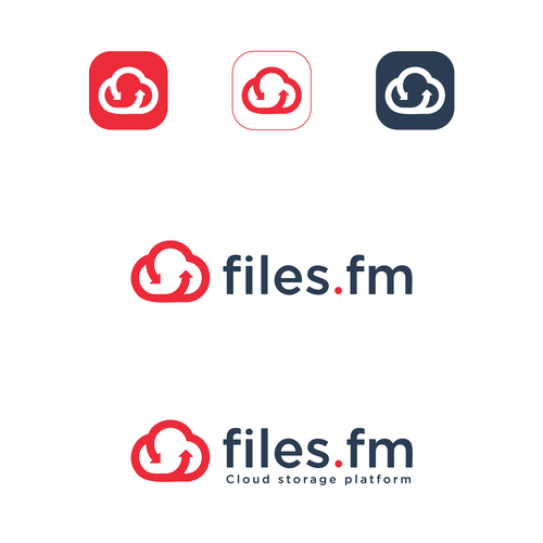 Files.fm logo and brand refresh for cloud storage platform Design by Saber Design