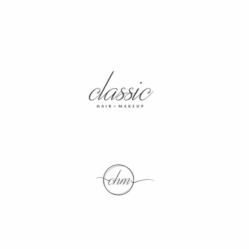 Upscale hair salon simple classic glamour logo Design by mikellyle