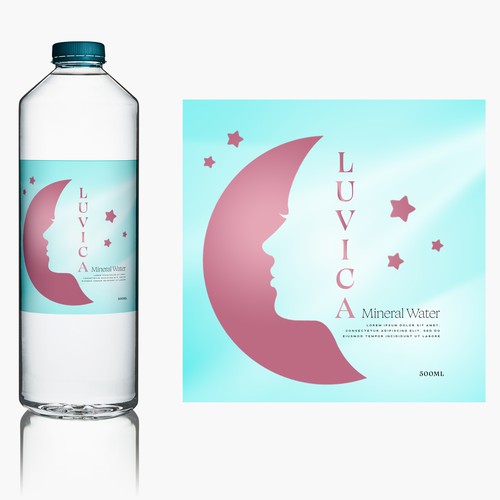 Label design for [beauty mineral water] for women Design by susubayramm (insta)