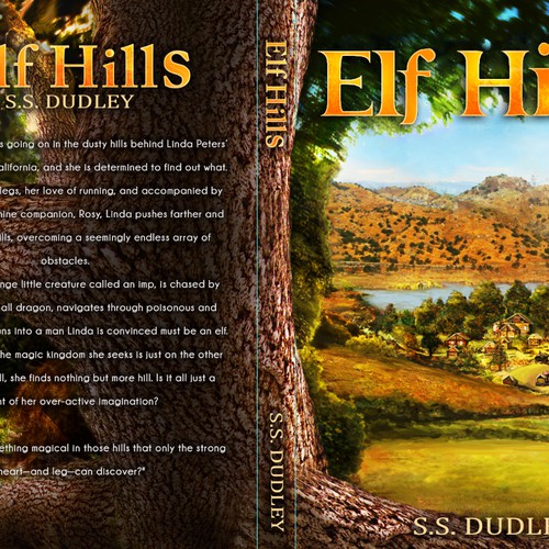 Book cover for children's fantasy novel based in the CA countryside Diseño de Marco Rano
