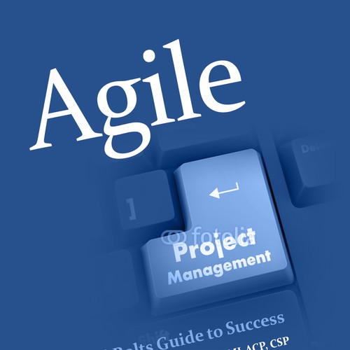 Design a creative and professional book cover for a book on Agile Project Management.  Design by pop ● design