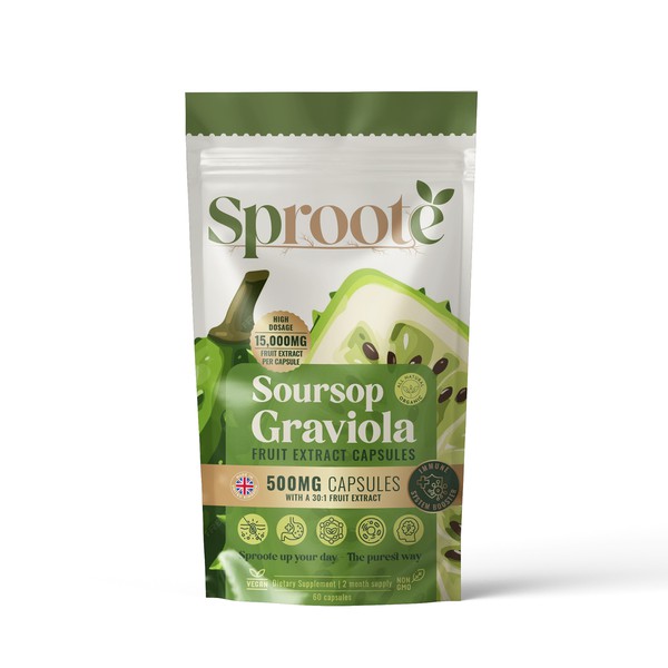 Design by MKaufhold titled "Colorful Soursop Graviola Capsules Pouch Packaging Design"
