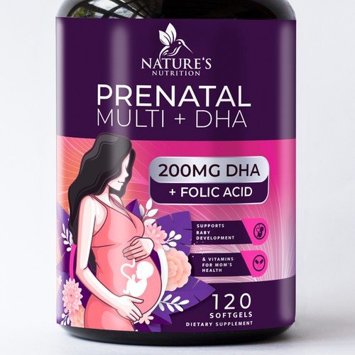 Prenatal Vitamins Label Design needed for Nature's Nutrition Réalisé par R O S H I N