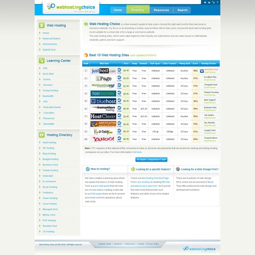 Redesign WebHostingChoice.com Design by flashing