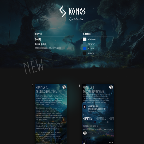 Design by Maciej :) titled "App design - immersive story reading app"