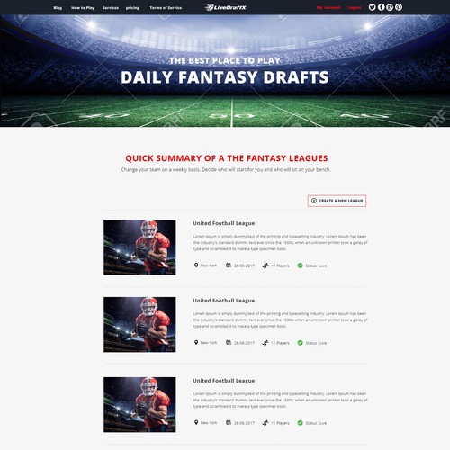 LiveDraftX: Online Fantasy Draft Boards