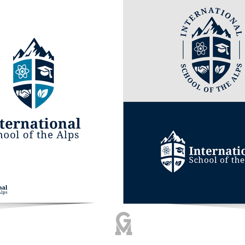 A powerful new logo for an international school in the French Alps Design by M.G. designs