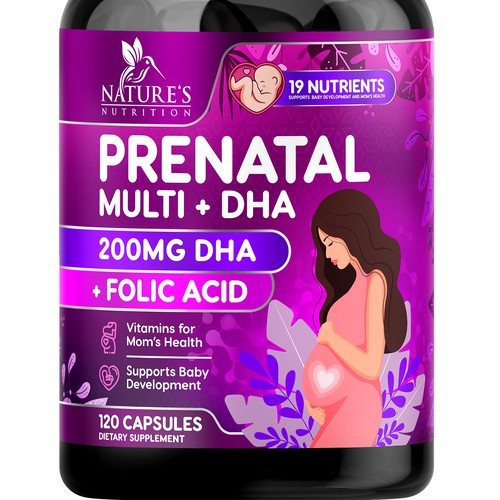 Prenatal Vitamins Label Design needed for Nature's Nutrition Réalisé par rembrandtjurin