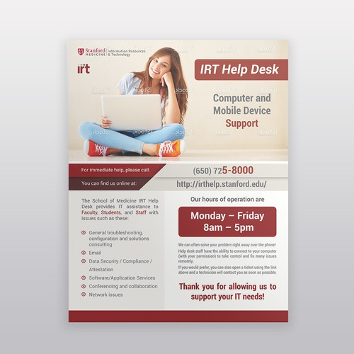 Create A Flyer And Communication Template For Stanford University