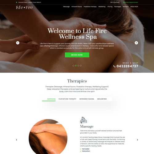 Simple Wellness Spa Website Design by Web Hub