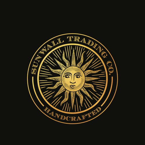 Hatching/stippling style sun logo... let’s create an awesome vintage-luxury logo! Design by SEVEN 7