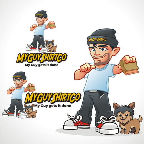 Design a cartoon guy logo for t-shirt printing company Design by jagokandank