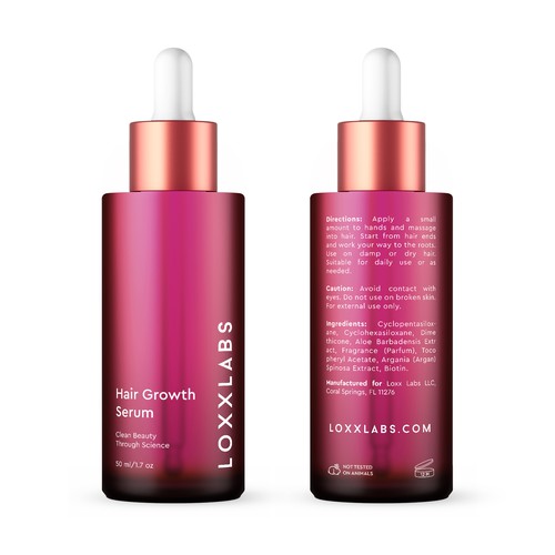 Serum Bottle Packaging For a New Haircare Line Design by bcra