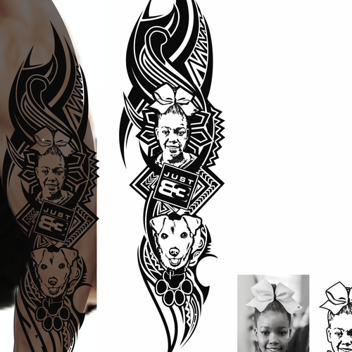 Girls full sleeve tattoo – norse mythology + gaming (god of war inspired) -  black & grey + accents, Tattoo contest