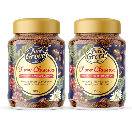 Freeze Dried Coffee Label design Design by Manthanshah