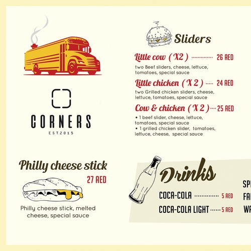 Design the Yellow bus Menu Design by Glitz Creation2020