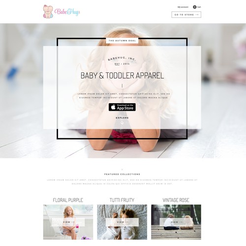 Landing page for Baby & Toddlar's  apparel collection Design by Brendan T.