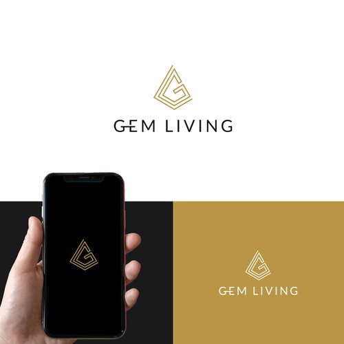 Geometrical, minimalist, modern brand design for Gem Living Design by rayhanabir ™