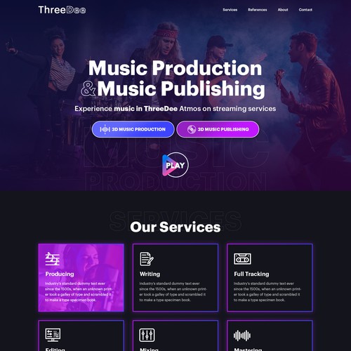 Jasmin_AさんのDesign a website for a music production company...デザイン