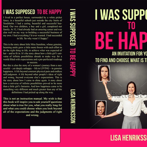 "I was supposed to be happy" - Book cover for Swedish Self Help Icon Design by T.Primada