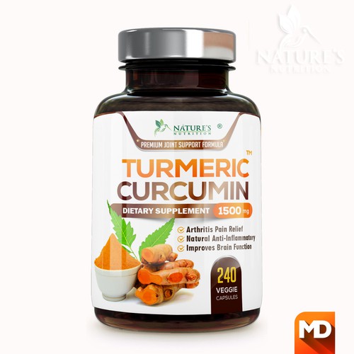 Nature's Nutrition needs a "beautiful label" for its Turmeric Extract bottle Design by greenboys