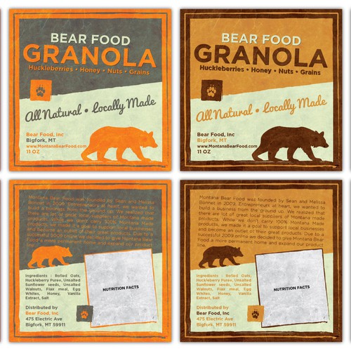 print or packaging design for Bear Food, Inc Diseño de CAIIIA