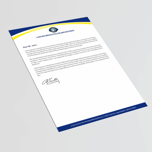 Laguna Beach Police Department Stationary Design by thinkweb art