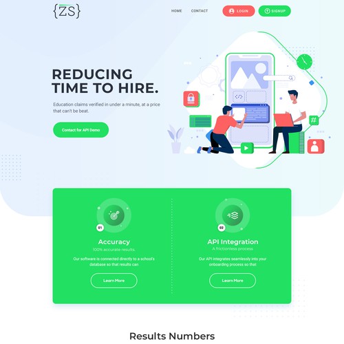 Design a Modern 1 page website for a software Startup! Design by MercClass